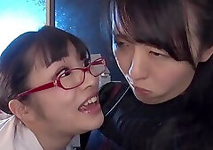Mad Japanese Lesbian Spit Kissing
