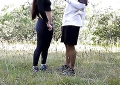 HER BOYFRIEND WON'T LET HER SCREW OTHERS! But that babe lets me masturbate with her belts and cum in her booty.