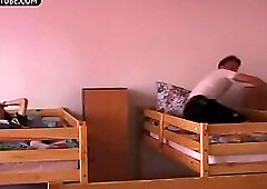 First Time on Dorm Twinks Helping and Cumshot