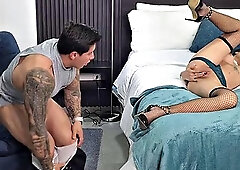 Busty MILF caught masturbating! She rode a cock and received a cumshot on her back!