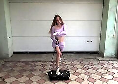 Tiny beauty shakes her butt for anal