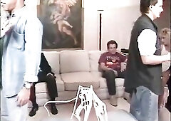 Chap look as doxy rides wang in her butt and gives BJ in advance of accepting jizz flow (Clip has no audio, but music)