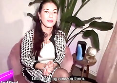 French Pegging – POV: I answer his questions, then I bang his butt with my belt-on.