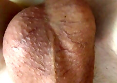 POINT OF VIEW from above eyeing my XXL lollipop being jacked off and my eggs total of jizz inwards