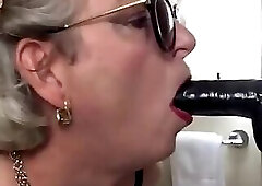 Hotel Slut Crossdresser Sucking BBC Dildo