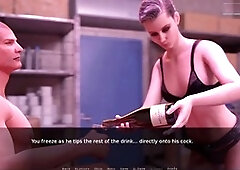 Sissy in a cartoon prison can't believe he deep-throated all that juice from his cock