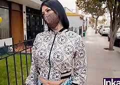 The beautiful Venezuelan Aisha is a tremendous street slut, she likes to date several men. One morning while she was walking a handsome young man with