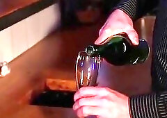 Busty transsexual beauty Kimberlee gets thoroughly analyzed in a bar