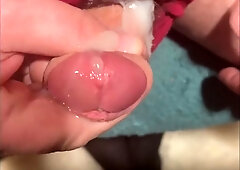 Afternoon onanism and spunking on lingerie