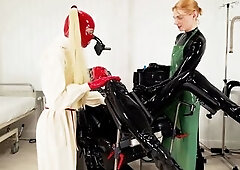 TALES FROM THE RUBBER CLINIC brings u one more gyno chair session where Lizanne & Rubber belt down PErv and Edge his palpitating penis looking for