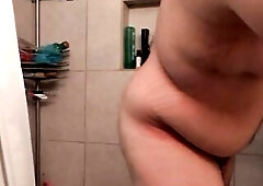 Obscene Ftm after work shower and play
