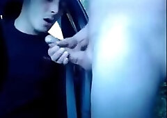 Stranger blows me and cums on my face in public