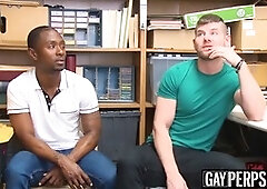 Two troublemakers double team to satisfy a security guard