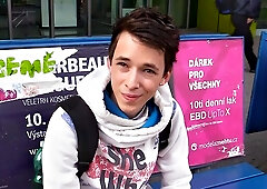 Scrawny twink begging for a big fucking load