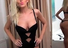 Blonde Webcam Girl with Big Tits Strips and Dances