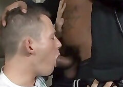 Black and white gay anal