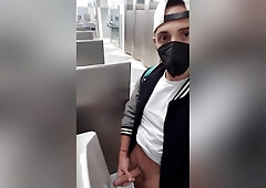 Jacking Off And Cumming With My Pants Down To My Ankles At The Chicago Airport Bathroom
