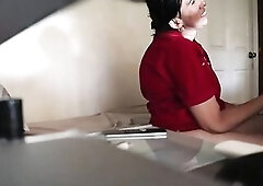 Slutty granny got down and immodest with a younger stud, in front of a hidden camera