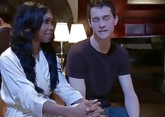 Cute black TS has kinky bondage sex with her lover