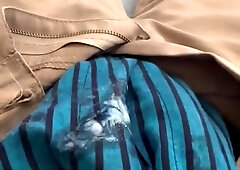 army solider wanks off in cut-offs and while dressed in a jock cable under his military uniform