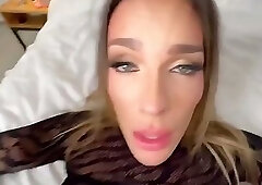 Hot lingeried tranny painalized by her bald bf