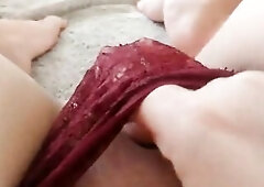 4k Masturbate and making my RED lace panty very bawdy