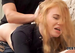 Girl has no $ to pay a debt, collector fucks her Mom