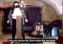 Thrall cutie Tatiana is letting Dr Lomp to whip her natural large breasts.