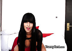 Lustful tgirl hotty fucks like pro