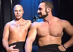 BDSM restrained sub deepthroats doms cock