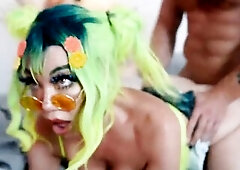 Duet got her unfathomable mouth taut vagina and GIANT BREASTS SCREWED - COSPLAY - Little Puck