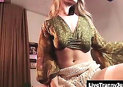 steamy shemale dick revealed in a live stream