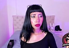 Goth Babe Teases in Lingerie