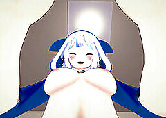 Cum pussy, gawr gura futa, cum mouth