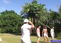 College amateurs hazed outdoors for frat