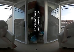 Blonde Ingrida Vacation Sunset Dildo Masturbation