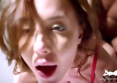 Blonde beauty dreams of passionate intensity in a seductive lingerie encounter