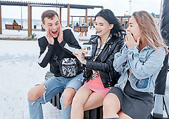 Hot Babes Bring The Guy Home To Fuck Them Threesome