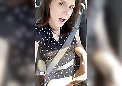 I use my mom’s car occasionally since I’m still awaiting on mine to be fixed. Wearing a costume with no pants leads to a little Naughtiness. April