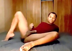 Rainbow Smith teases and seduces his client while playing with his big ass