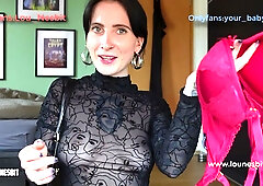 Lia Louise puts Lou Nesbit through strict sissy training in a JOI domination session