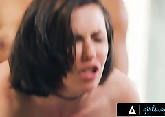Girlsway - glamour writer Casey Calvert has moist strap-on fuck with Kira Noir for novel inspiration