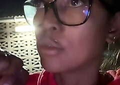 Amateur black Diamond takes a shower and masturbates