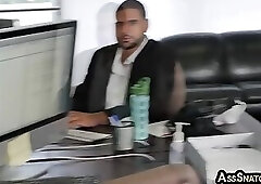 Gay boss enjoys 3some wanking and rimming with his employees