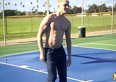 Blonde top Kieran fucks brunette twink Riley