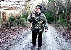 Tattooed vixen unleashes raw excitement in the dense forest, dropping to her knees for a pulsating knob tease in advance of bending over for intensive