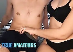 True amateurs - dark haired babe faye sits her pinkish cunt on a Big Dick and rides it like wild in Reverse Cowgirl