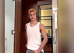 Twink Plays With His Monster Cock