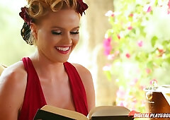 Lustful wifey on vacation spies on a couple fucking hard