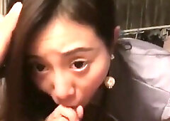 Brunette Asian Amateur Gives Blowjob